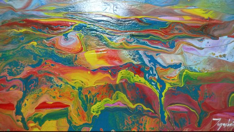 Original Abstract Landscape Painting by Jacob Jugashvili
