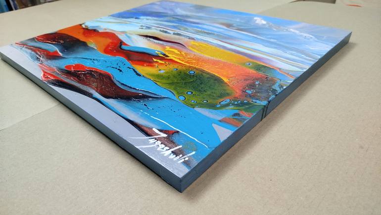 Original Abstract Expressionism Landscape Painting by Jacob Jugashvili