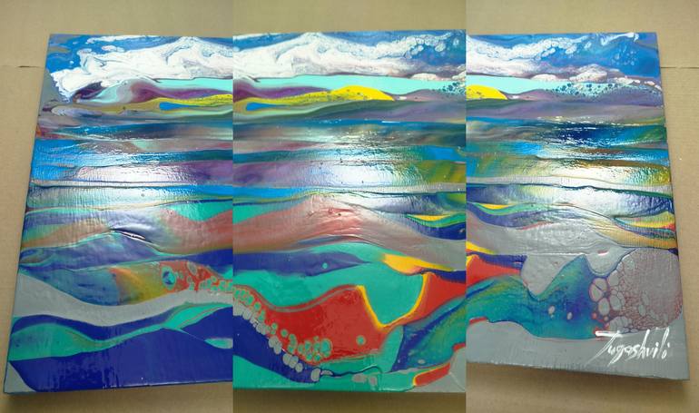 Original Abstract Expressionism Landscape Painting by Jacob Jugashvili