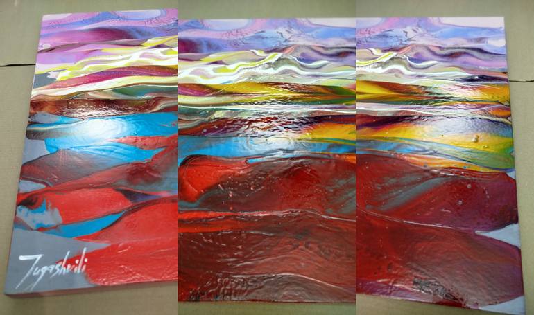 Original Abstract Expressionism Landscape Painting by Jacob Jugashvili