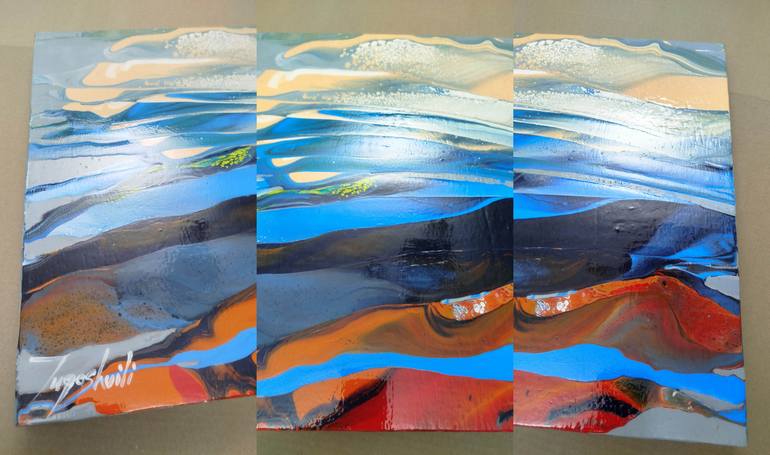 Original Abstract Expressionism Landscape Painting by Jacob Jugashvili