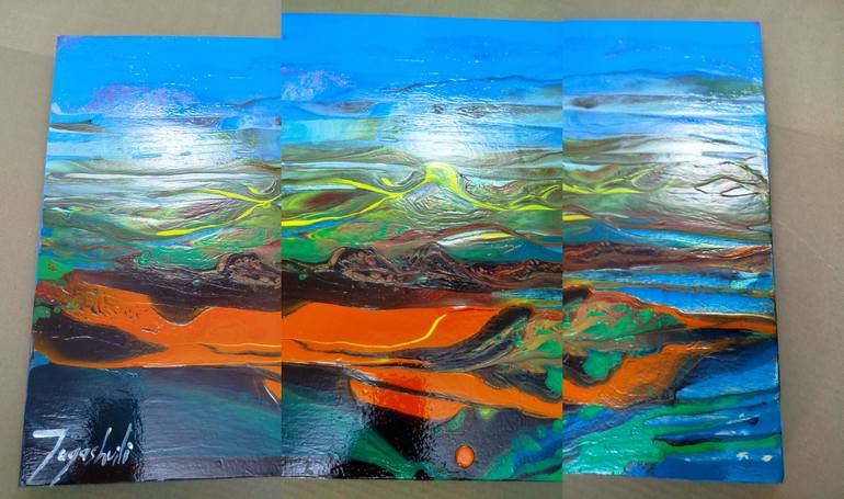 Original Abstract Language Painting by Jacob Jugashvili