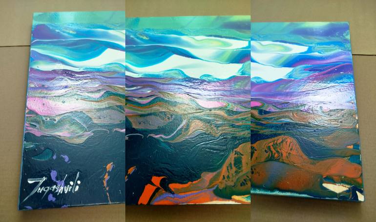 Original Abstract Mountain Painting by Jacob Jugashvili