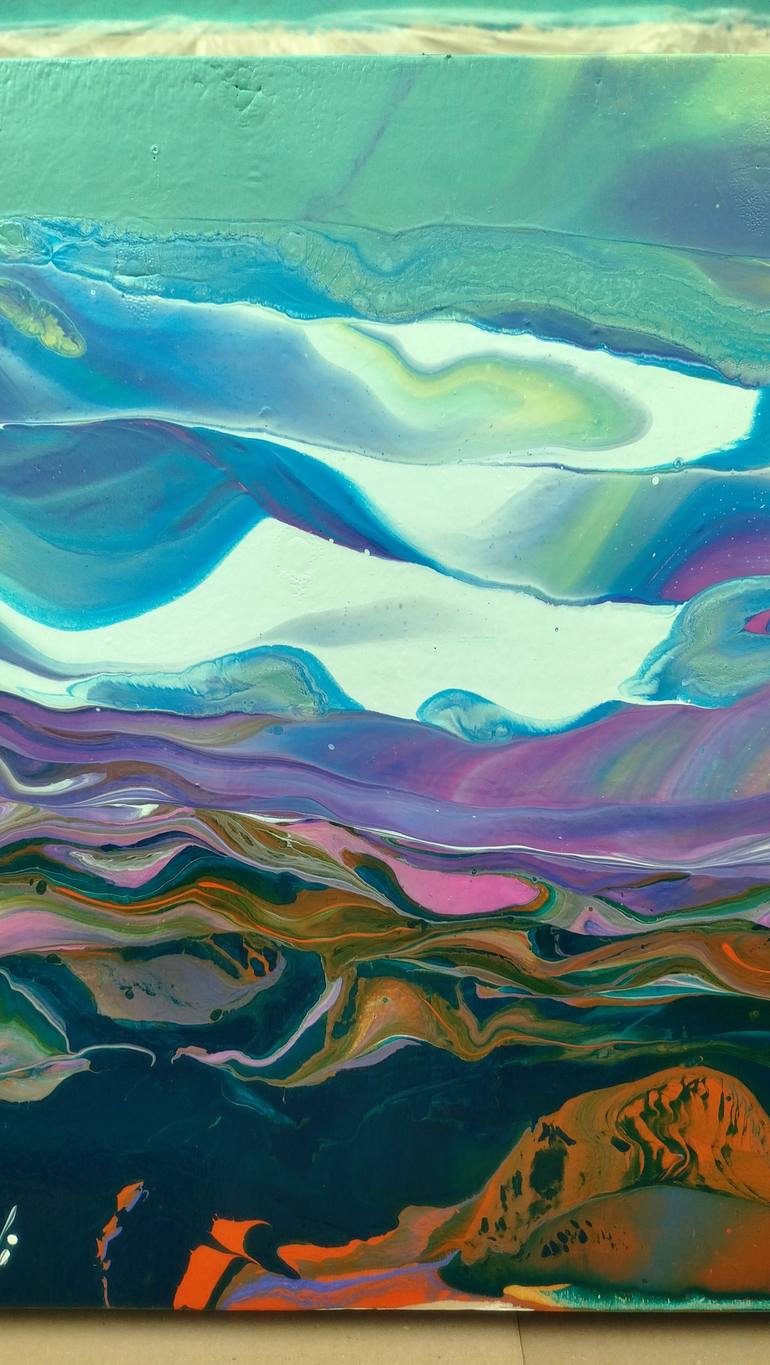Original Abstract Mountain Painting by Jacob Jugashvili