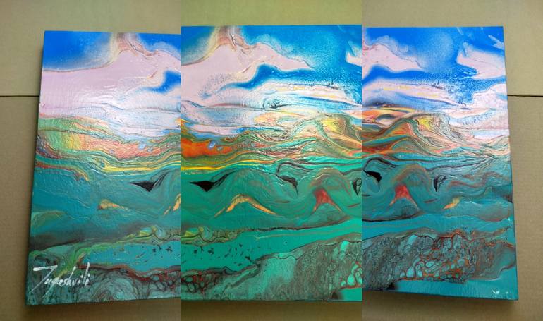 Original Abstract Landscape Painting by Jacob Jugashvili