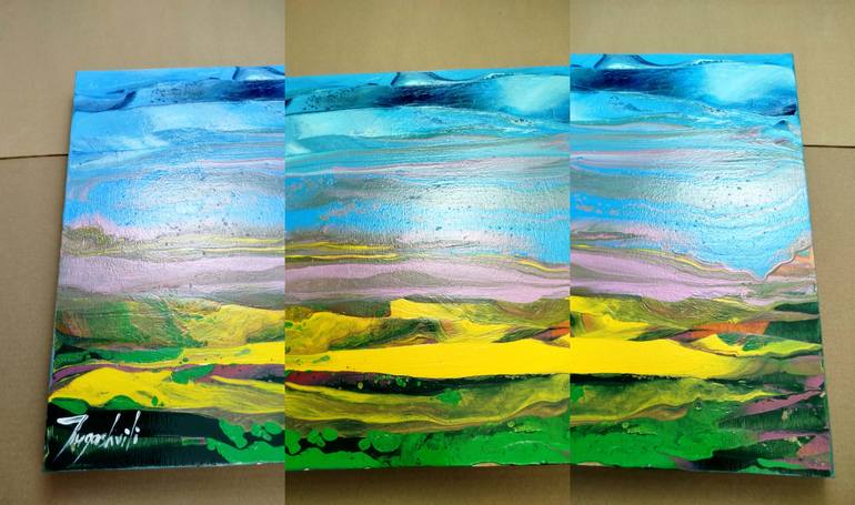Original Abstract Landscape Painting by Jacob Jugashvili