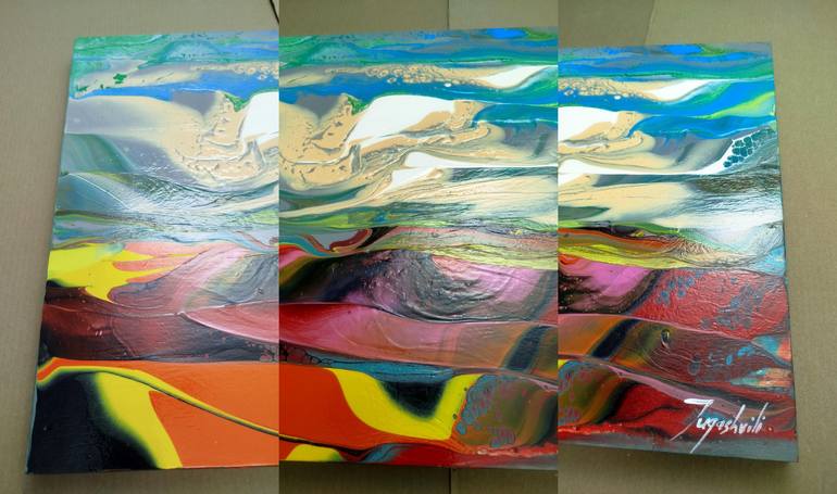 Original Abstract Expressionism Landscape Painting by Jacob Jugashvili