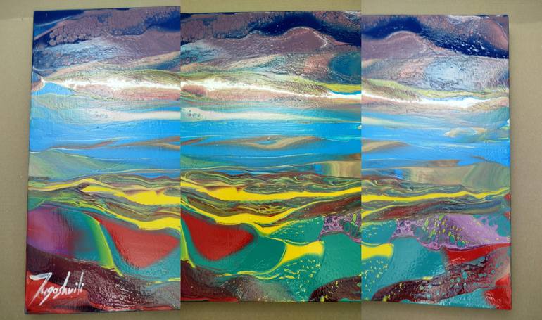 Original Abstract Landscape Painting by Jacob Jugashvili