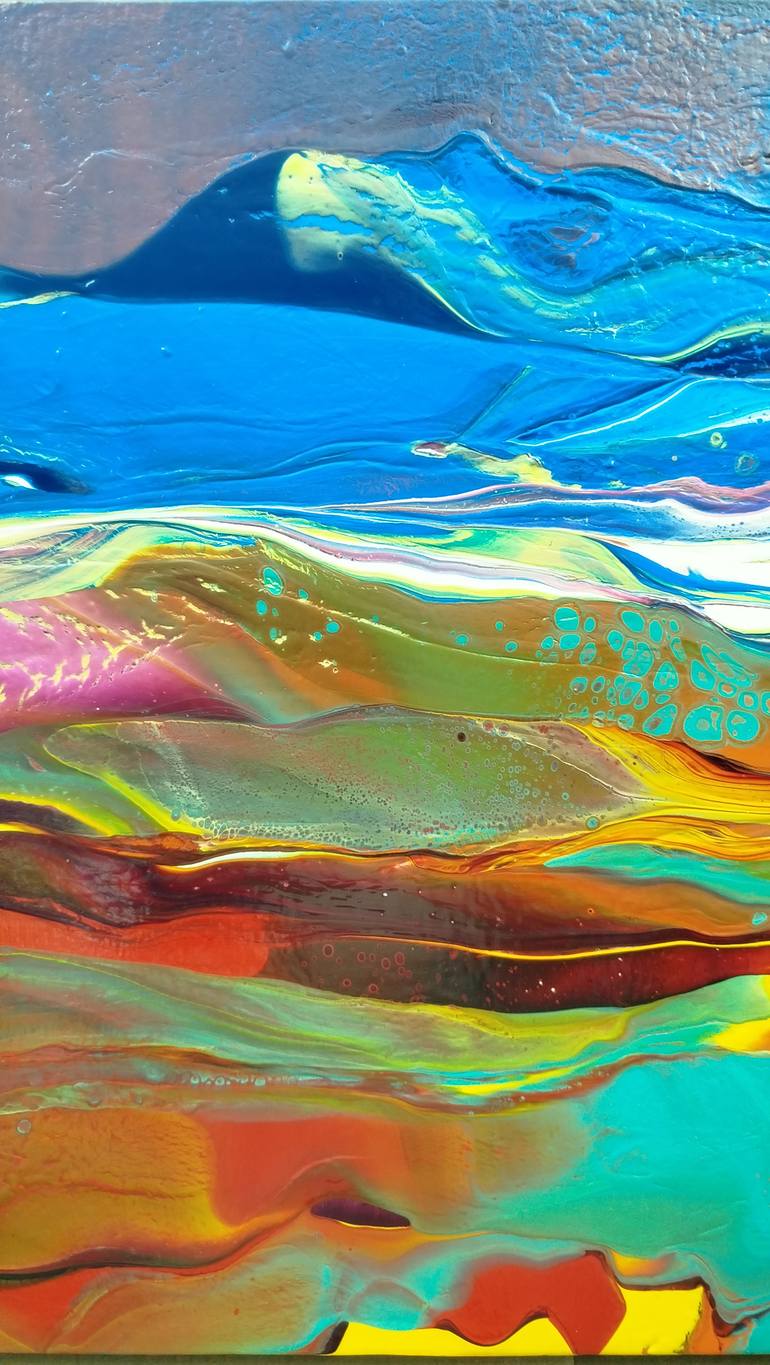 Original Abstract Mountain Painting by Jacob Jugashvili