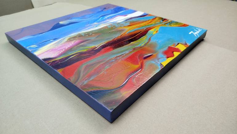 Original Abstract Mountain Painting by Jacob Jugashvili