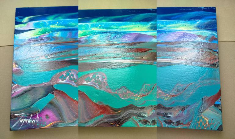 Original Abstract Ocean Painting by Jacob Jugashvili