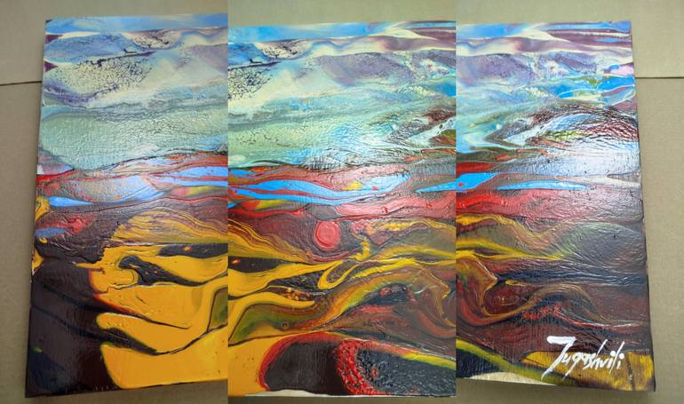 Original Abstract Landscape Painting by Jacob Jugashvili