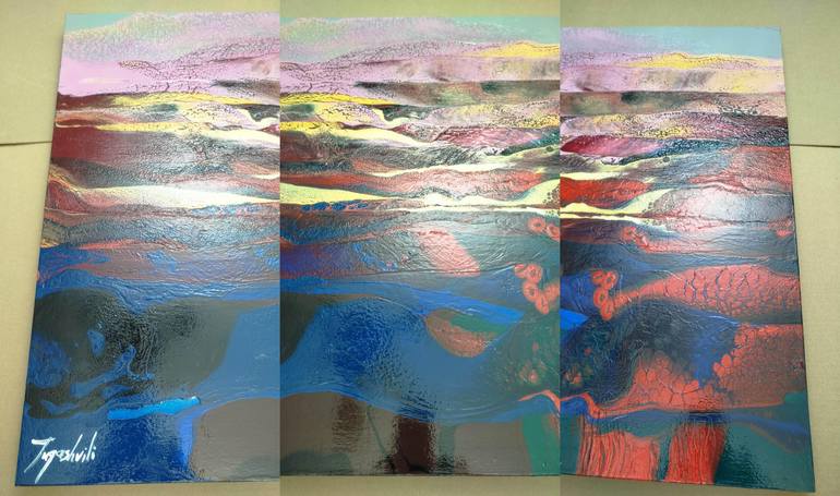Original Abstract Landscape Painting by Jacob Jugashvili