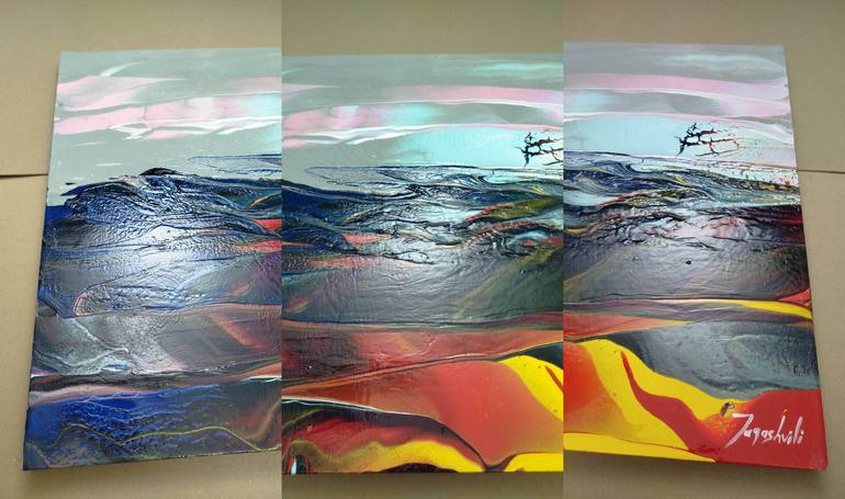 Original Abstract Landscape Painting by Jacob Jugashvili
