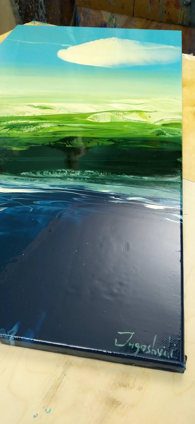 Original Abstract Landscape Painting by Jacob Jugashvili