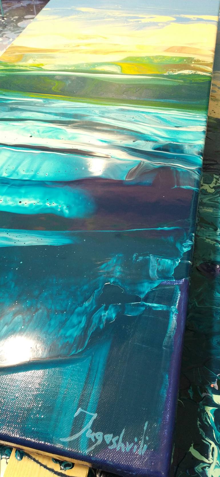 Original Abstract Landscape Painting by Jacob Jugashvili