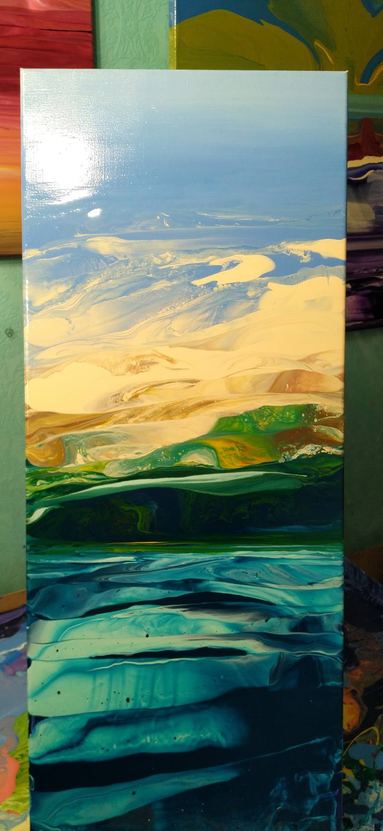 Original Abstract Landscape Painting by Jacob Jugashvili