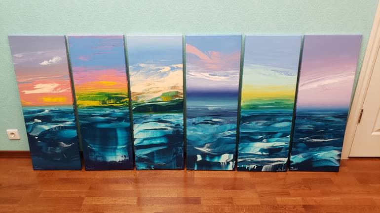 Original Abstract Water Painting by Jacob Jugashvili