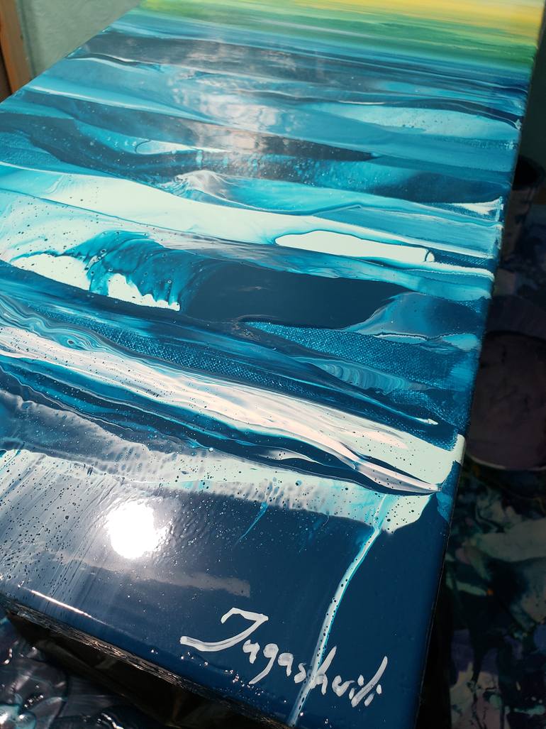 Original Abstract Water Painting by Jacob Jugashvili