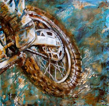 Original Motorbike Painting by Kerry Brown
