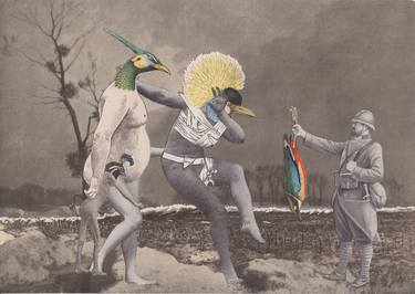 Original Surrealism Classical mythology Collage by Avoir l' Herbot