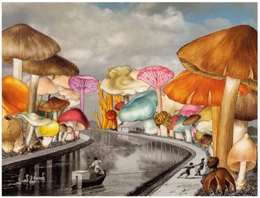 Original Surrealism Botanic Collage by Avoir l' Herbot