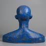 ceramic texture blue bust clay surface detail