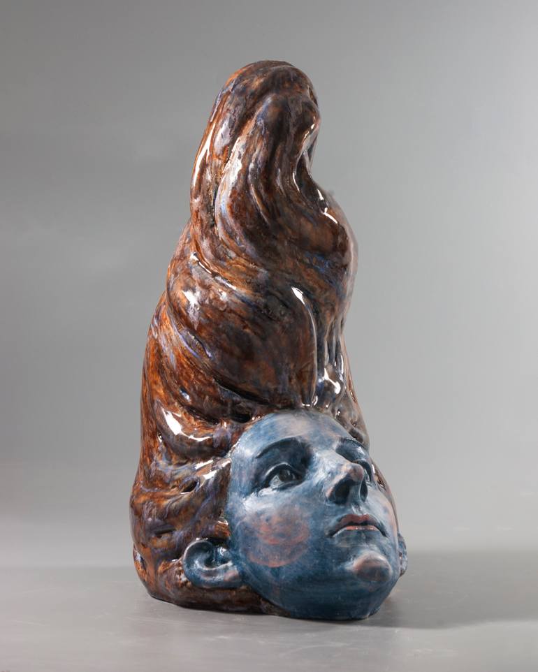 Original Art Deco People Sculpture by Nadiia Otriazha Fedir Bushmanov