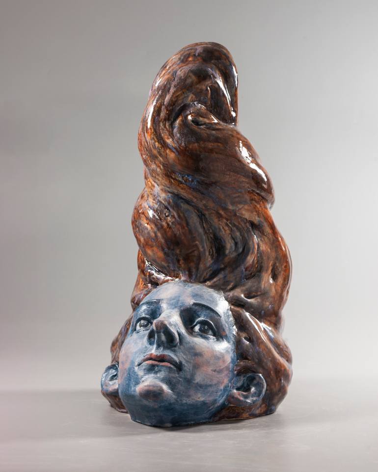 Original Art Deco People Sculpture by Nadiia Otriazha Fedir Bushmanov