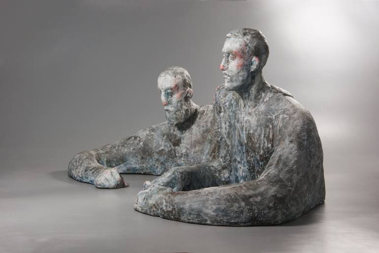 Original Figurative People Sculpture by Nadiia Otriazha Fedir Bushmanov