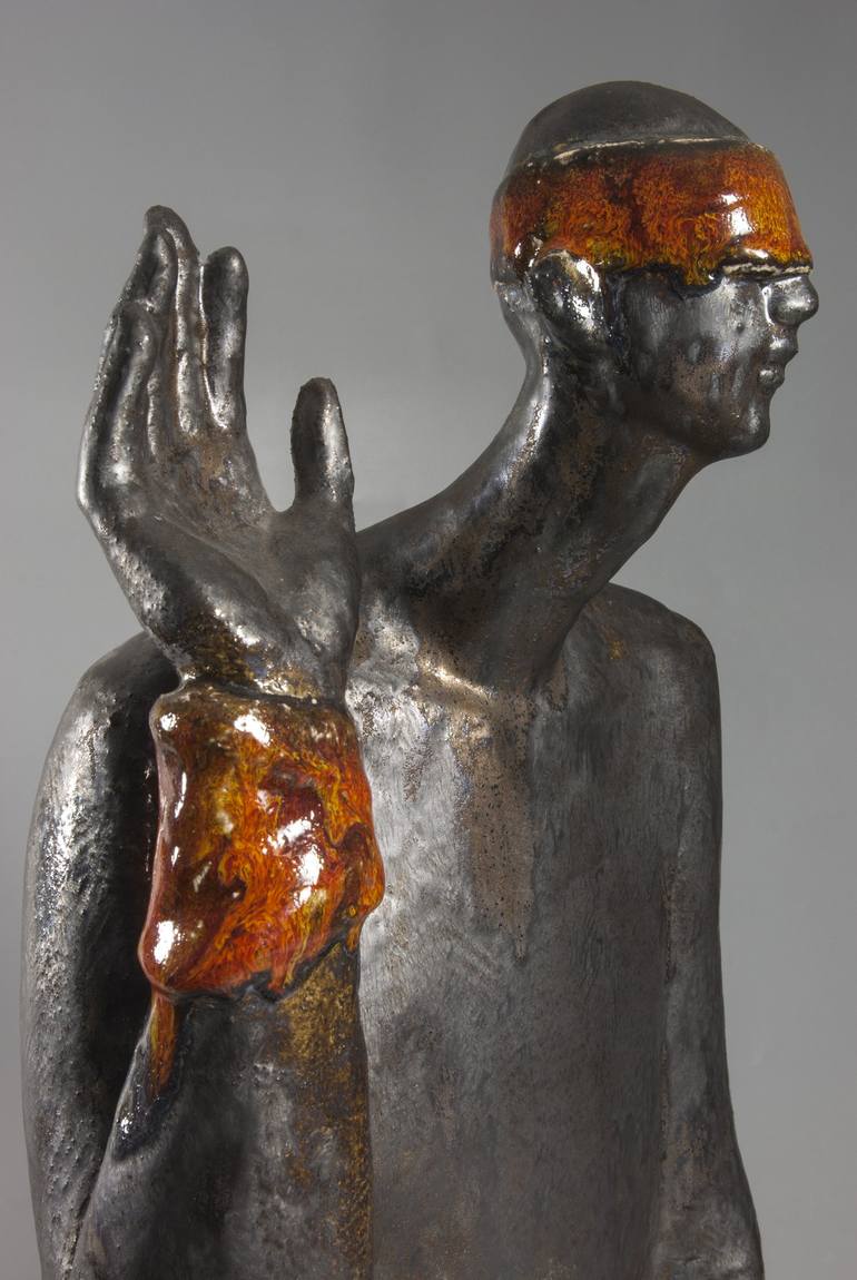 Original Figurative People Sculpture by Nadiia Otriazha Fedir Bushmanov