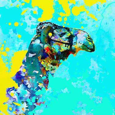 Original Abstract Animal Mixed Media by Nisar Gul