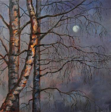 Birches and moonlight thumb