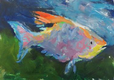 Print of Expressionism Fish Paintings by Ron Poznicek