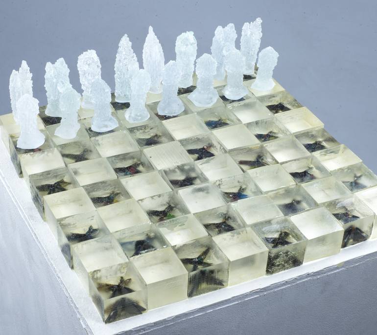 Stained Paper Chess Board - Print