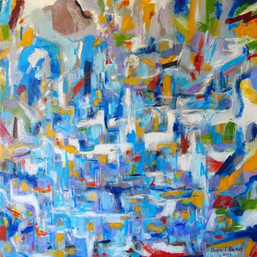Original Abstract Expressionism Abstract Painting by S L Barnes
