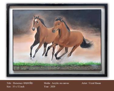 Print of Horse Paintings by uzzal hasan
