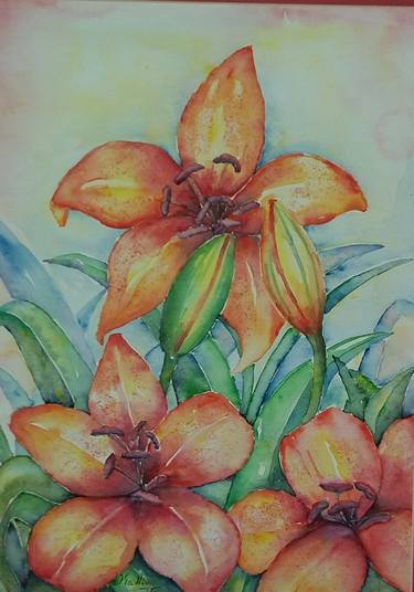 Original Fine Art Floral Paintings by Madhvi Dhanak