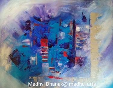 Original Abstract Expressionism Abstract Paintings by Madhvi Dhanak