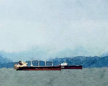 Freighter in English Bay thumb