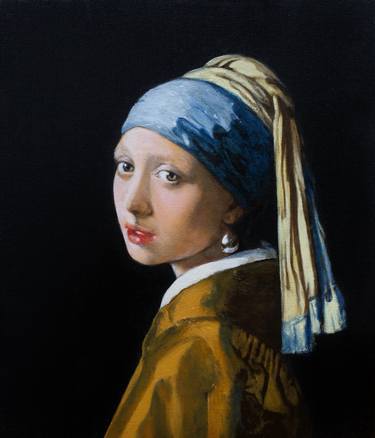 Girl With A Pearl Earring Mastercopy Reproduction Oil Painting thumb
