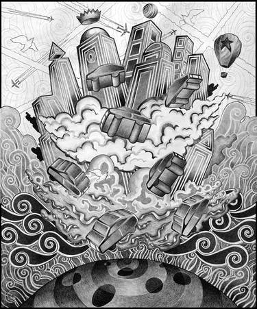 Print of Surrealism Cities Drawings by Myron Belfast