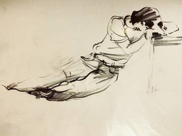 Original Figurative Women Drawings by Sasan Rad