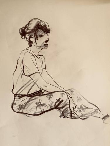 Original Figurative Women Drawings by Sasan Rad