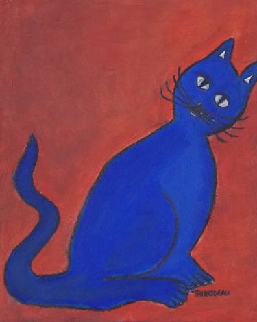 Original Modern Cats Paintings by THIBODEAU ART