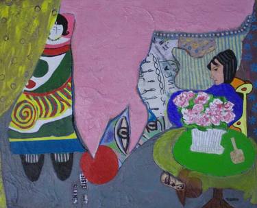 Original Expressionism People Collage by Thibodeau Art
