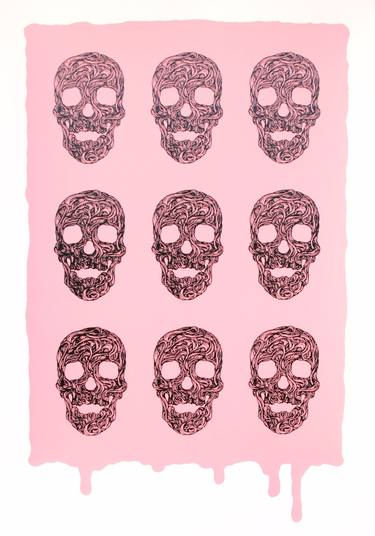 Swirly Skulls on Pink - Limited Edition #25 of 50 thumb