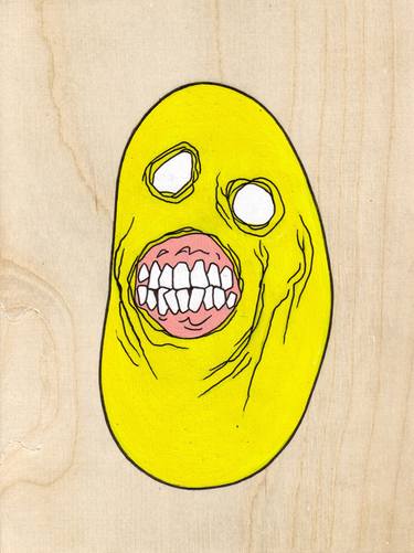Evil Masked Zombie Pebble (yellow) thumb