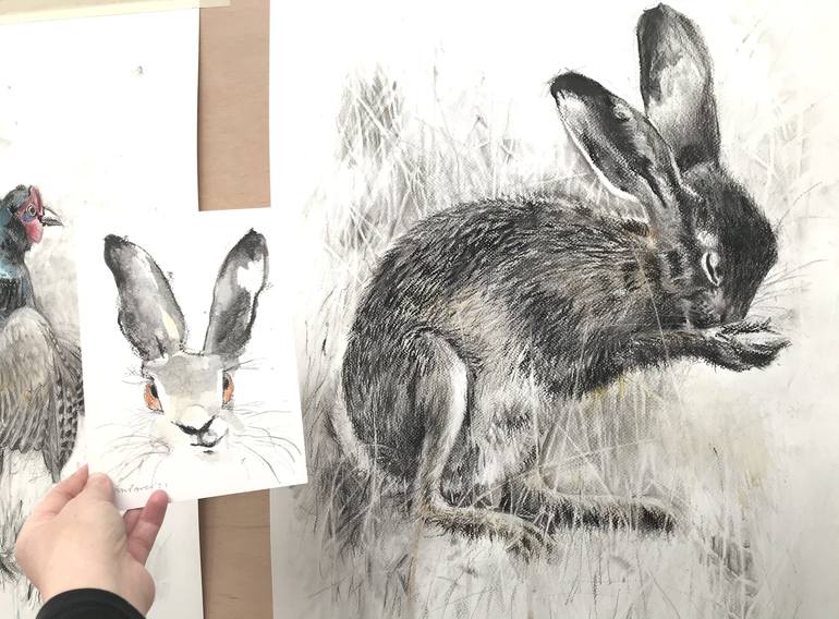 Original Realism Animal Drawing by Luci Power