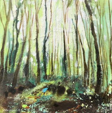 ‘Woodland Light’ - 15cm x 15cm original landscape thumb